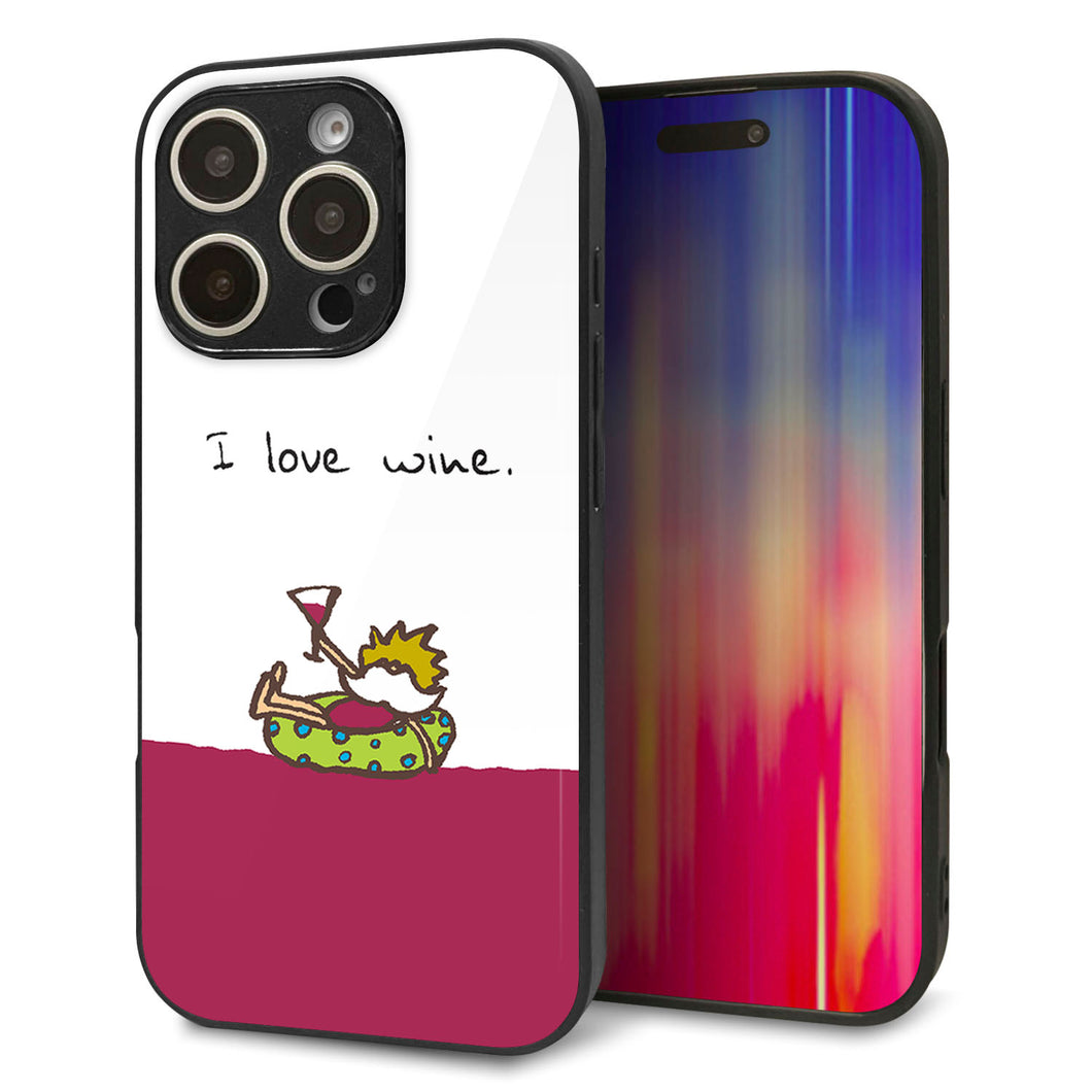 iPhone16 Pro 強化ガラス＆TPUスマホケース ガラプリ【IA811 ワインの神様】