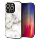 iPhone16 Pro 強化ガラス＆TPUスマホケース ガラプリ【KM871 大理石WH】