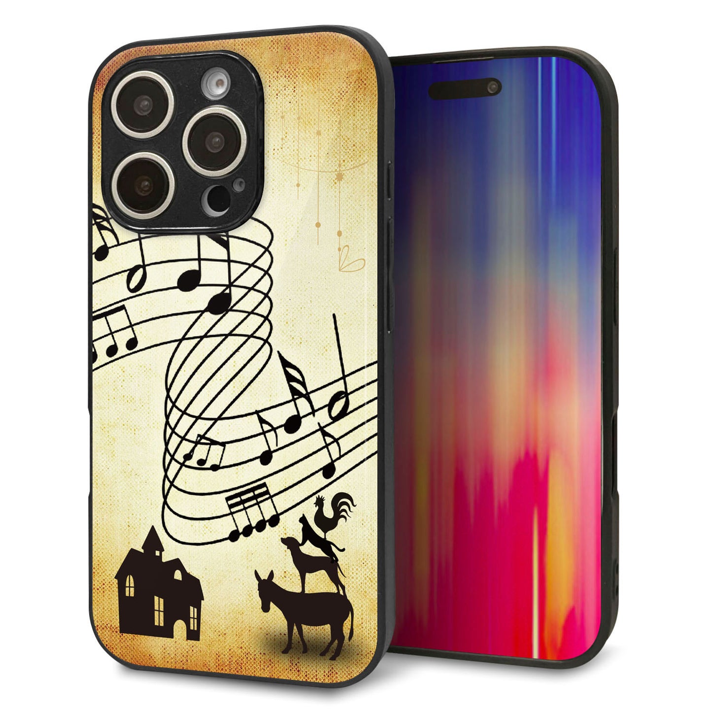 iPhone16 Pro 強化ガラス＆TPUスマホケース ガラプリ【KM880 ブレーメン】