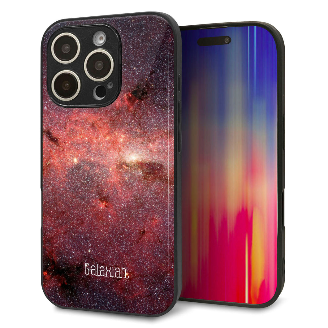 iPhone16 Pro 強化ガラス＆TPUスマホケース ガラプリ【KM923 Galaxias Red】