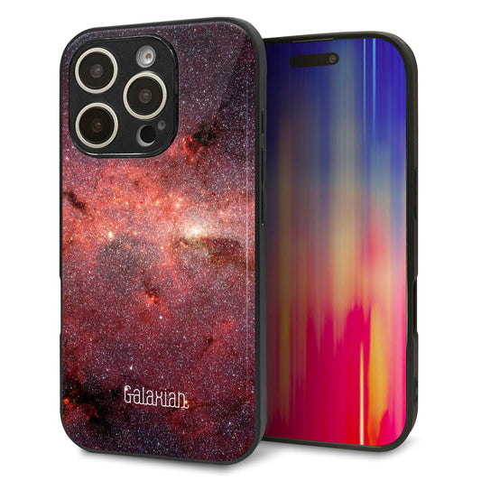 iPhone16 Pro 強化ガラス＆TPUスマホケース ガラプリ【KM923 Galaxias Red】