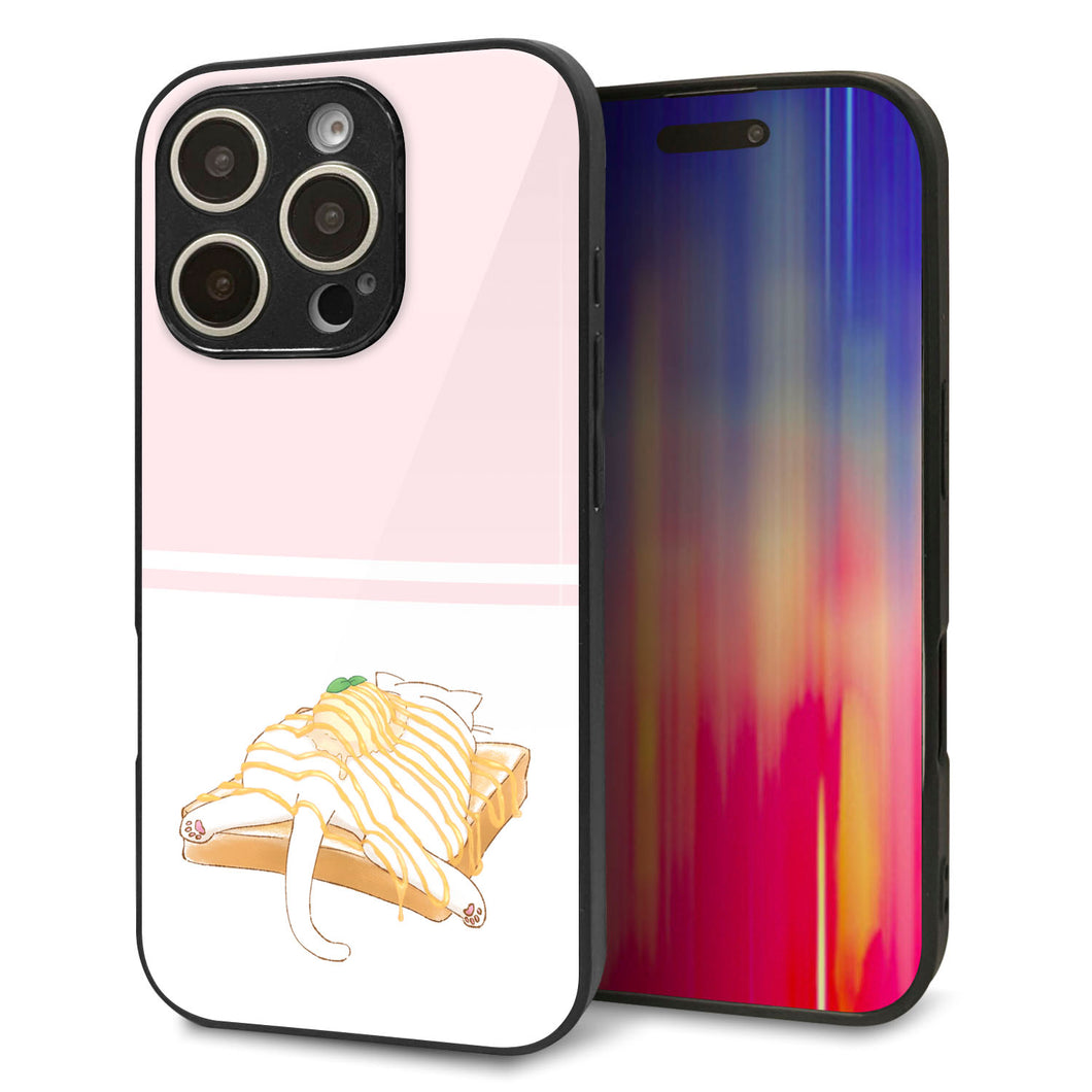 iPhone16 Pro 強化ガラス＆TPUスマホケース ガラプリ【KM961 メープルアイス】