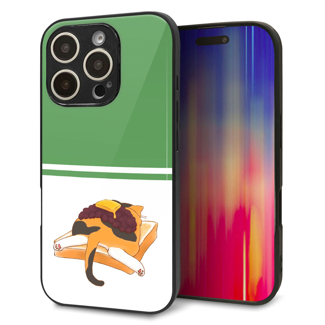 iPhone16 Pro 強化ガラス＆TPUスマホケース ガラプリ【KM963 あずき】