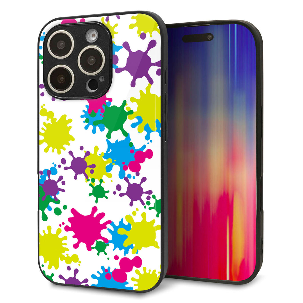 iPhone16 Pro 強化ガラス＆TPUスマホケース ガラプリ【MA878 ペイントホワイト】