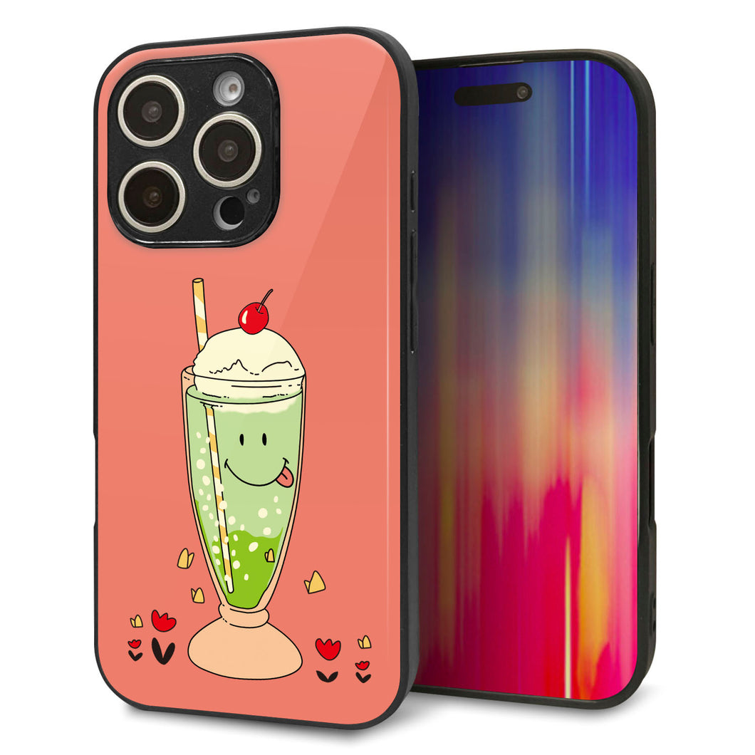 iPhone16 Pro 強化ガラス＆TPUスマホケース ガラプリ【MA900 クリームソーダ】