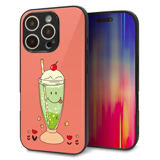 iPhone16 Pro 強化ガラス＆TPUスマホケース ガラプリ【MA900 クリームソーダ】