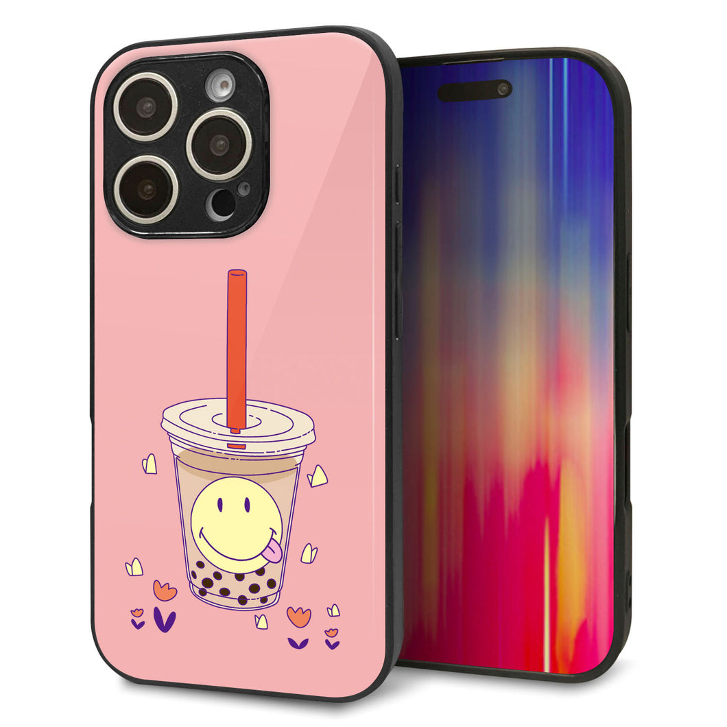 iPhone16 Pro 強化ガラス＆TPUスマホケース ガラプリ【MA903 タピオカ】