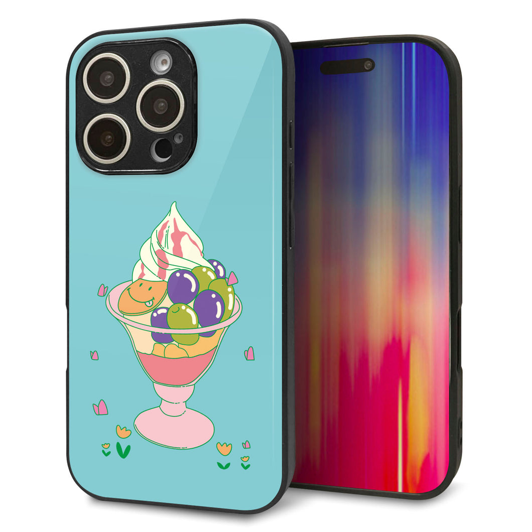 iPhone16 Pro 強化ガラス＆TPUスマホケース ガラプリ【MA905 マスカットパフェ】
