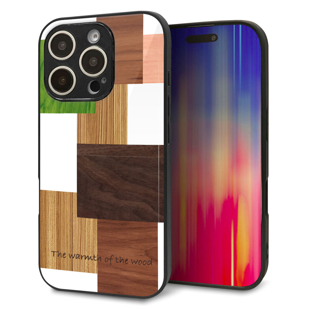 iPhone16 Pro 強化ガラス＆TPUスマホケース ガラプリ【MA928 寄木細工 ランダム】