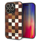 iPhone16 Pro 強化ガラス＆TPUスマホケース ガラプリ【MA929 寄木細工 チェッカー】