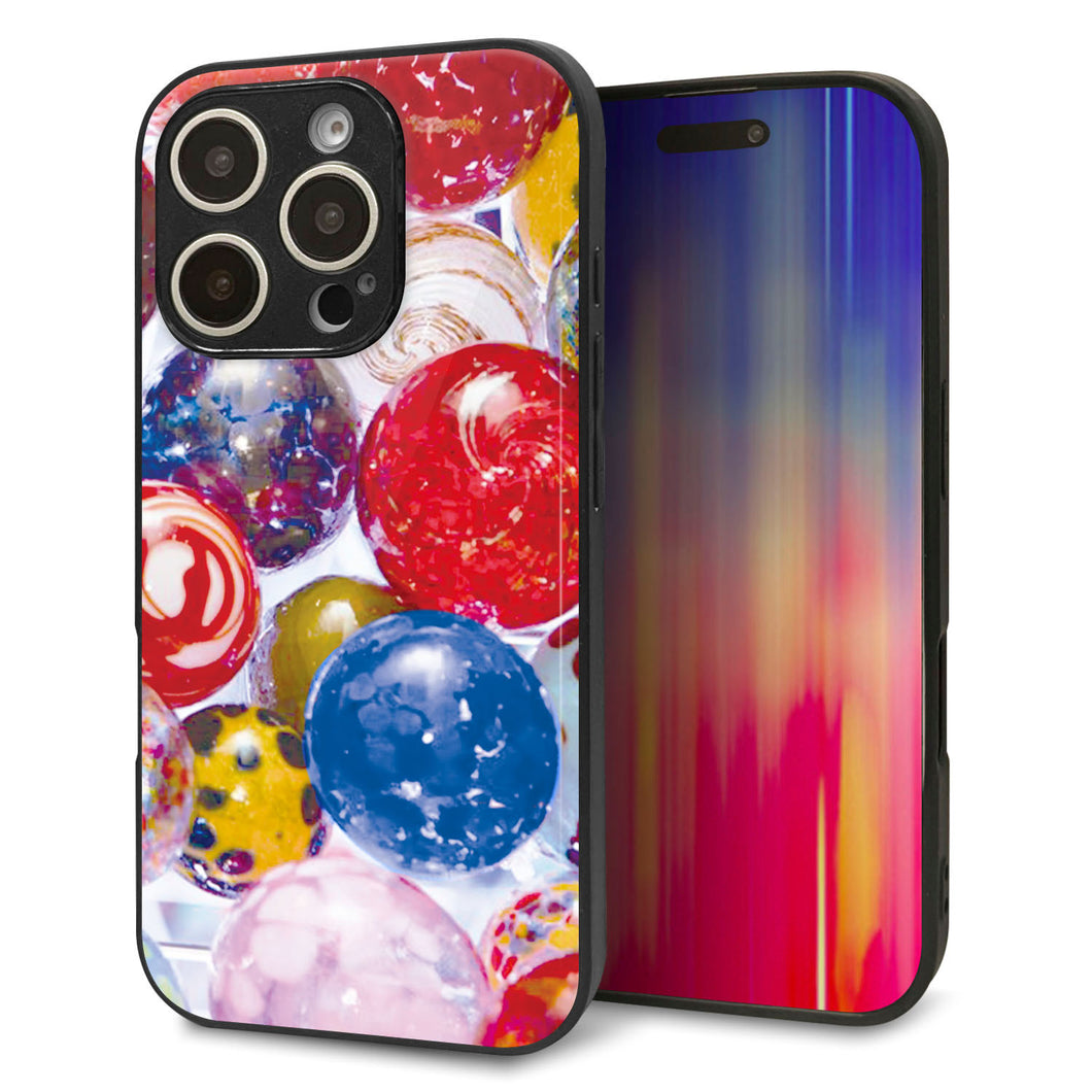 iPhone16 Pro 強化ガラス＆TPUスマホケース ガラプリ【MA935 ヨーヨー】