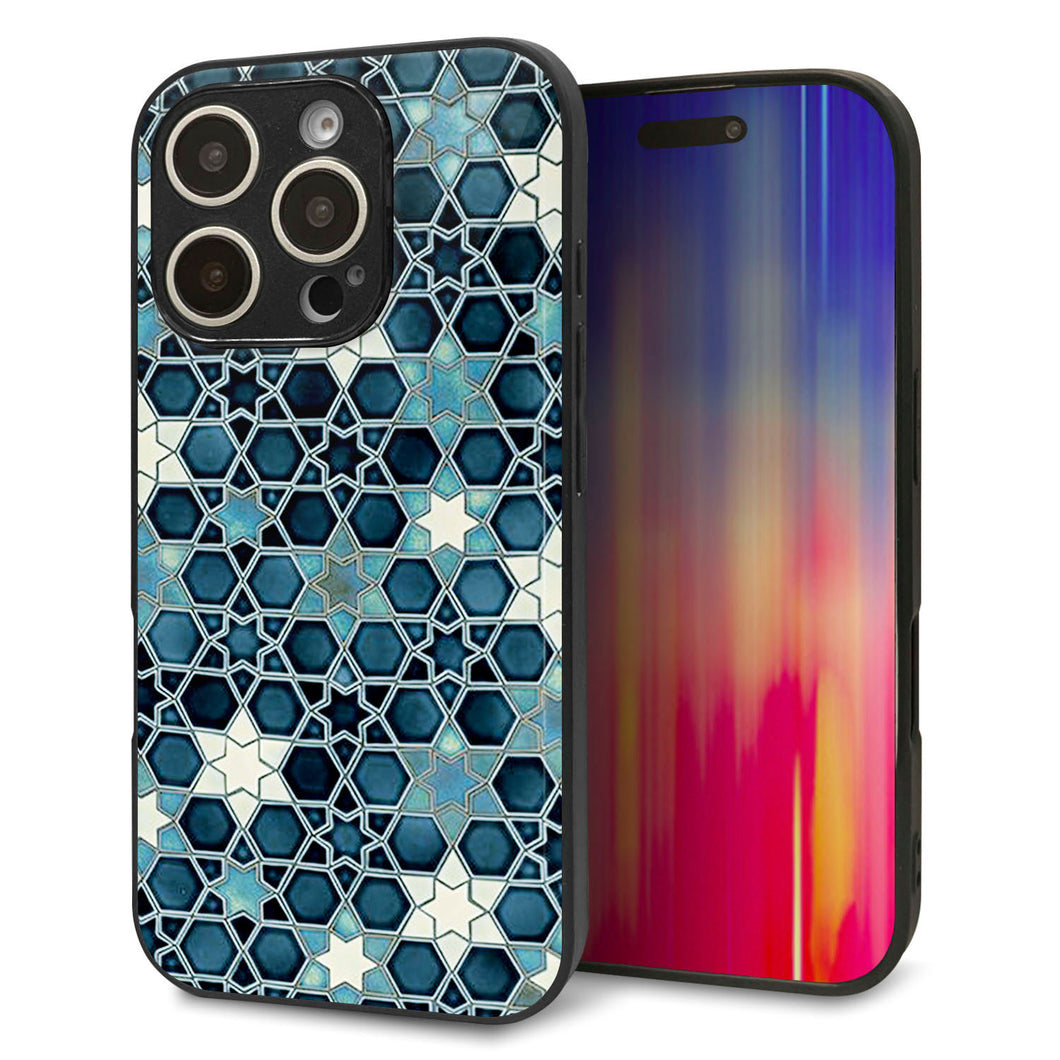 iPhone16 Pro 強化ガラス＆TPUスマホケース ガラプリ【MA955 パターン柄 C】