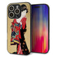 iPhone16 Pro 強化ガラス＆TPUスマホケース ガラプリ【MA965 花魁 A】