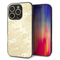 iPhone16 Pro 強化ガラス＆TPUスマホケース ガラプリ【SC840 エンボス風LOVEリンク（ヌーディーベージュ）】