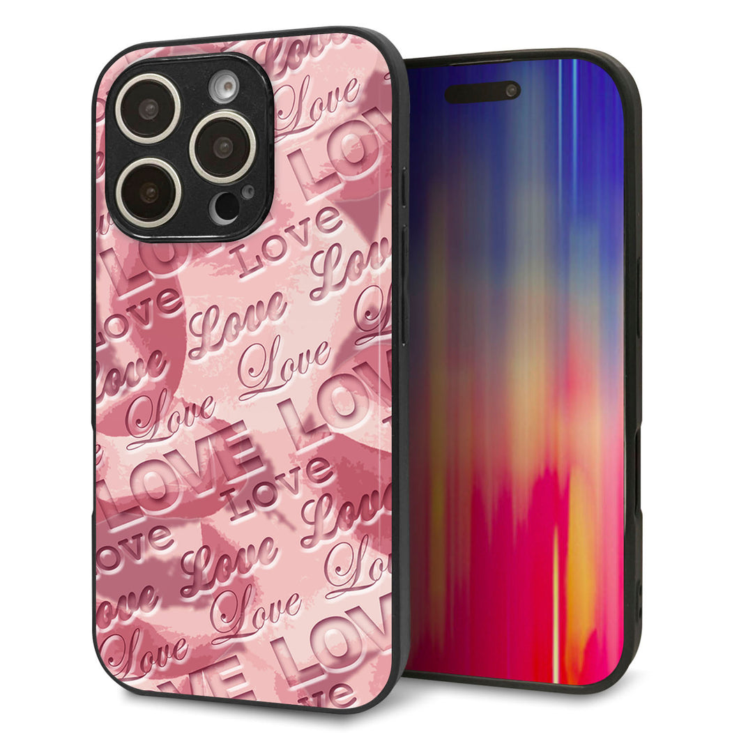 iPhone16 Pro 強化ガラス＆TPUスマホケース ガラプリ【SC844 フラワーヴェルニLOVE（ローズヴェルール）】