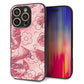 iPhone16 Pro 強化ガラス＆TPUスマホケース ガラプリ【SC846 フラワーヴェルニ花ピンク（ローズヴェルール）】