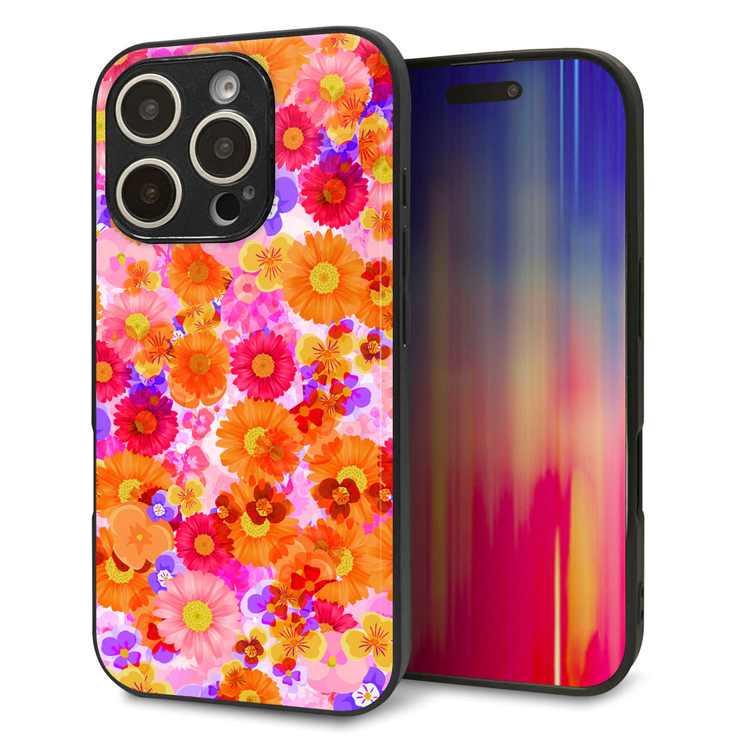 iPhone16 Pro 強化ガラス＆TPUスマホケース ガラプリ【SC869 リバティプリント フルールドパルファン（ピンク）】