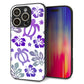 iPhone16 Pro 強化ガラス＆TPUスマホケース ガラプリ【SC878 ハワイアンアロハホヌ（パープル）】