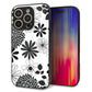 iPhone16 Pro 強化ガラス＆TPUスマホケース ガラプリ【SC912 花柄モノトーン 01】