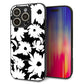 iPhone16 Pro 強化ガラス＆TPUスマホケース ガラプリ【SC915 花柄モノトーン 04】