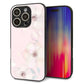 iPhone16 Pro 強化ガラス＆TPUスマホケース ガラプリ【SC949 ドゥ・フルール（オフピンク）】