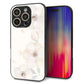 iPhone16 Pro 強化ガラス＆TPUスマホケース ガラプリ【SC952 ドゥ・フルール（セピア）】