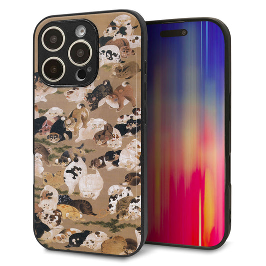 iPhone16 Pro 強化ガラス＆TPUスマホケース ガラプリ【TA008 百犬】
