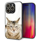 iPhone16 Pro 強化ガラス＆TPUスマホケース ガラプリ【VA801 笑福ねこ】