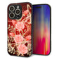 iPhone16 Pro 強化ガラス＆TPUスマホケース ガラプリ【VA824 魅惑の蝶とピンクのバラ】