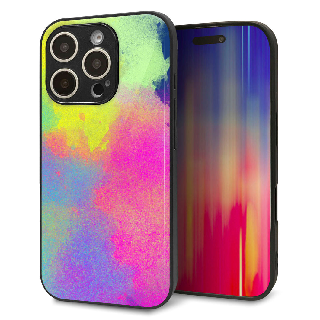 iPhone16 Pro 強化ガラス＆TPUスマホケース ガラプリ【YJ294 デザイン色彩】