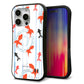 iPhone16 Pro スマホケース 「SEA Grip」 グリップケース Sライン 【HA210 金魚 水彩ストライプ ブルー 】 UV印刷