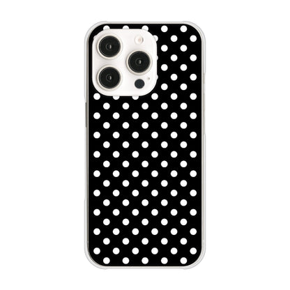 iPhone16 Pro 高画質仕上げ 背面印刷 ハードケースシンプル柄（水玉）