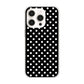 iPhone16 Pro 高画質仕上げ 背面印刷 ハードケースシンプル柄（水玉）