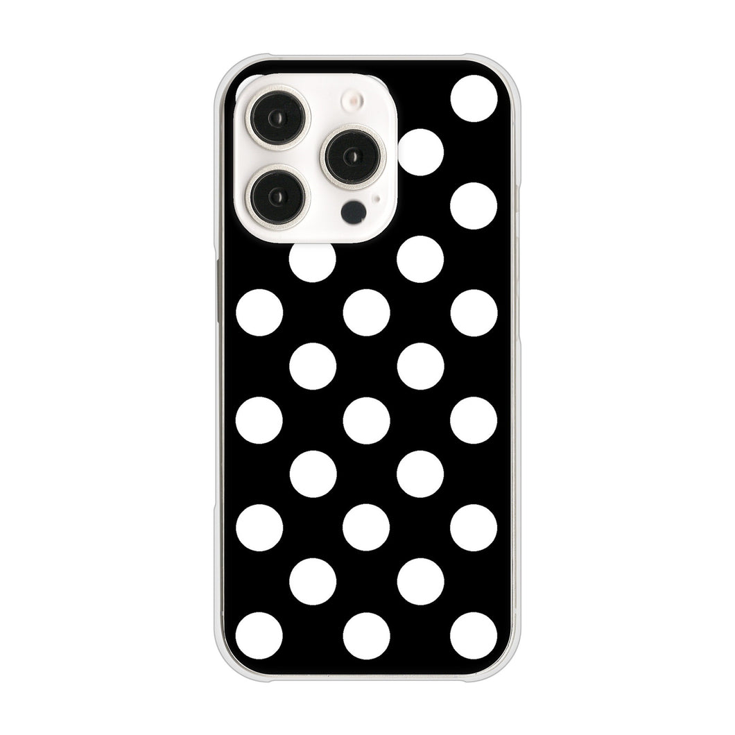 iPhone16 Pro 高画質仕上げ 背面印刷 ハードケースシンプル柄（水玉）