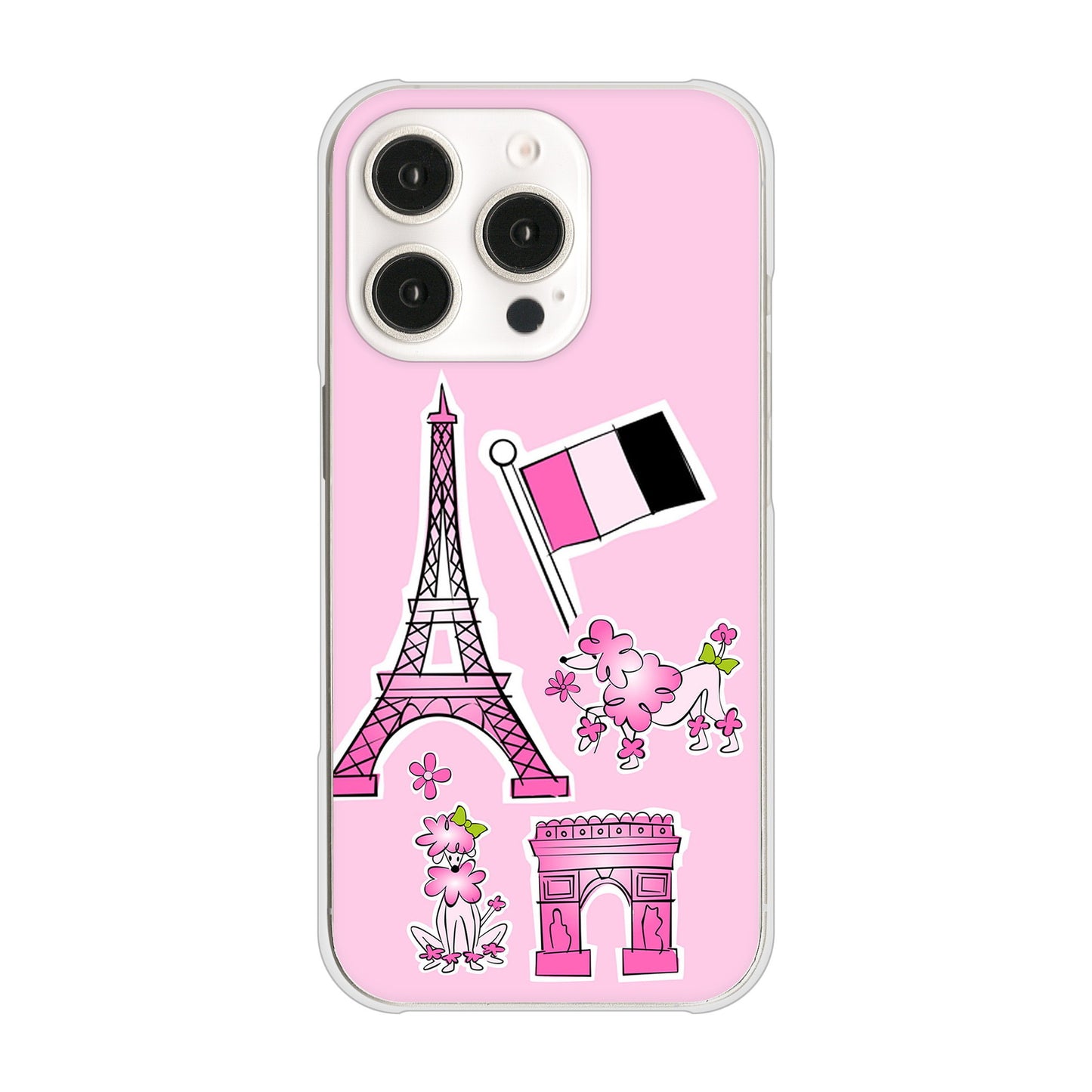 iPhone16 Pro 高画質仕上げ 背面印刷 ハードケースLOVE フランス