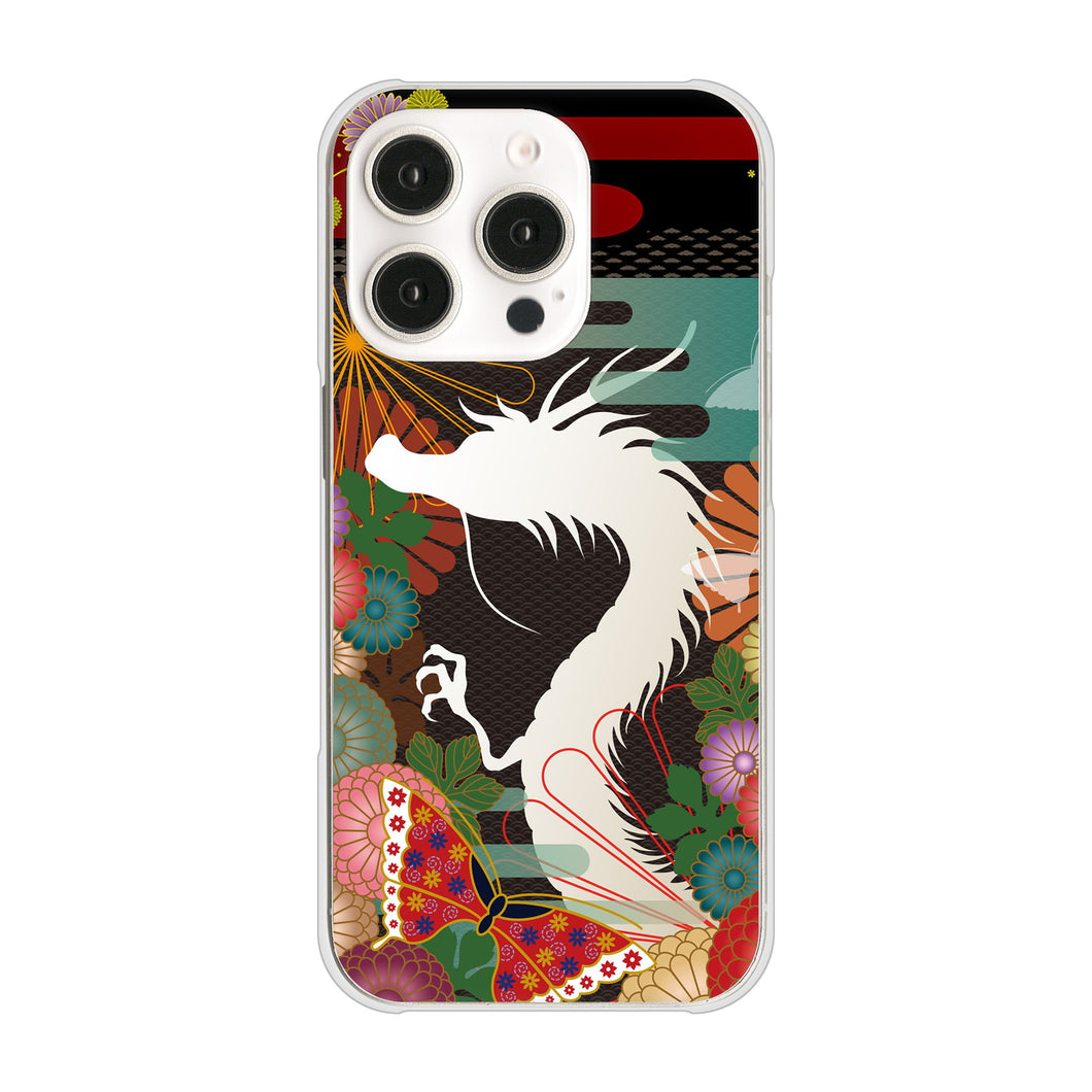 iPhone16 Pro 高画質仕上げ 背面印刷 ハードケース 【635 白龍】