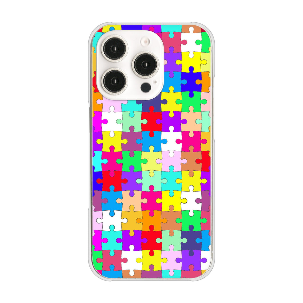iPhone16 Pro 高画質仕上げ 背面印刷 ハードケース 【727 カラフルパズル】