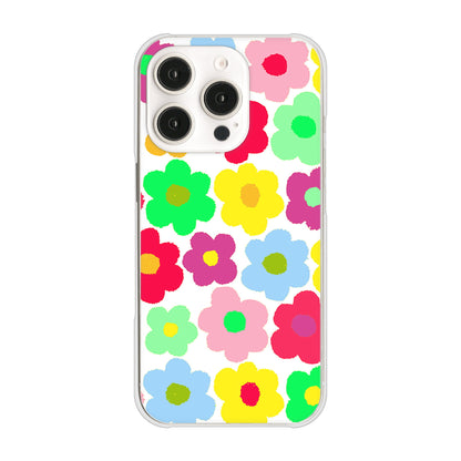 iPhone16 Pro 高画質仕上げ 背面印刷 ハードケースルーズフラワー