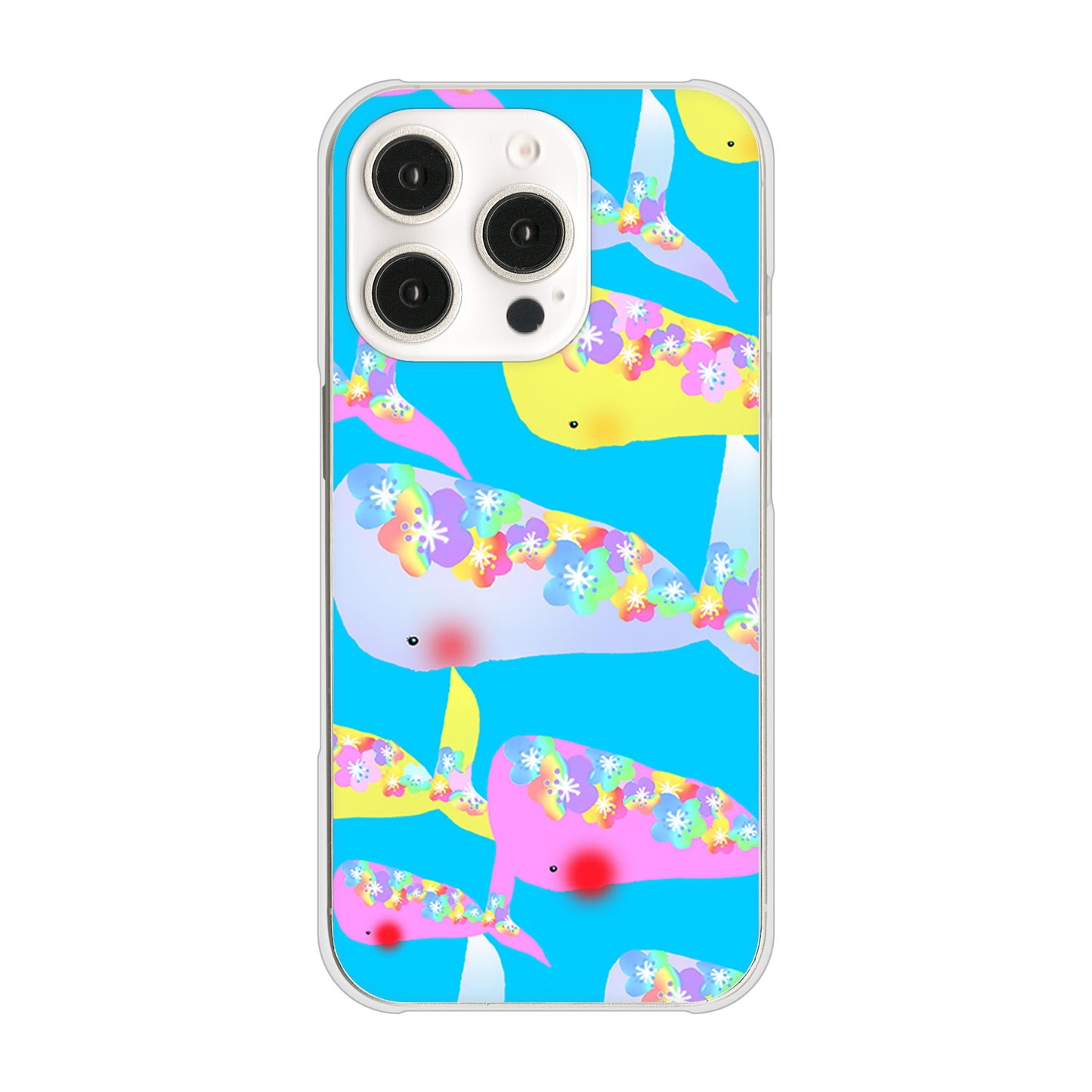 iPhone16 Pro 高画質仕上げ 背面印刷 ハードケース 【1045 くじらの仲間】