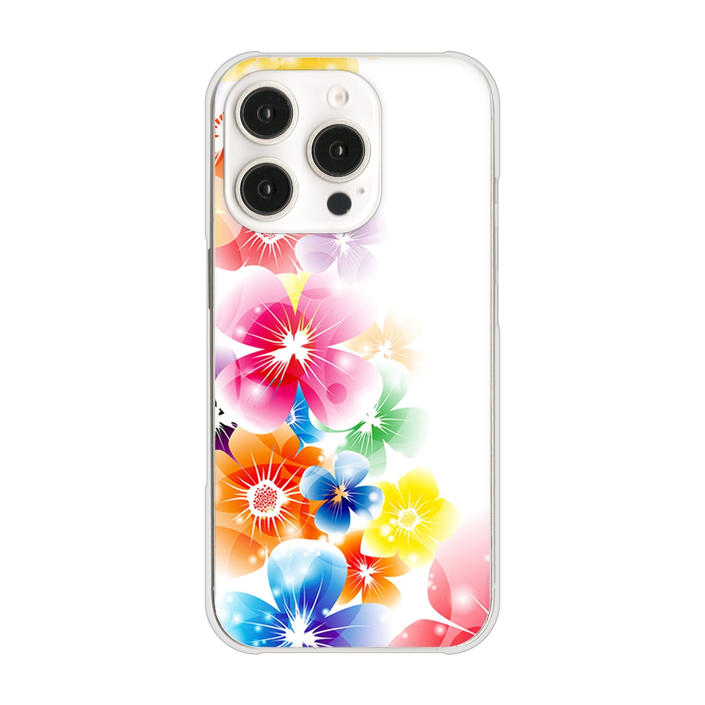 iPhone16 Pro 高画質仕上げ 背面印刷 ハードケース 【1209 光と花】