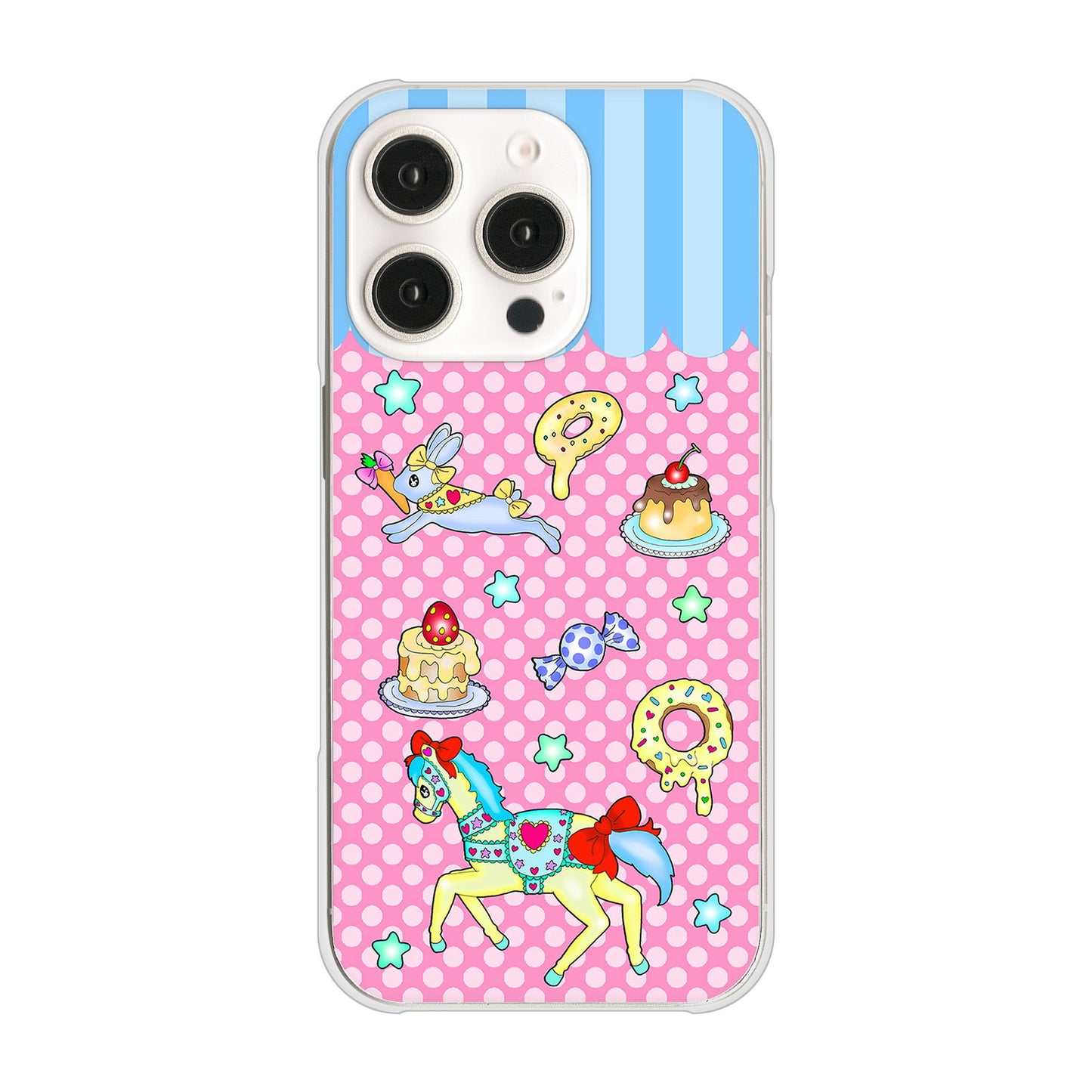 iPhone16 Pro 高画質仕上げ 背面印刷 ハードケースむかいあぐる メリーゴーランド