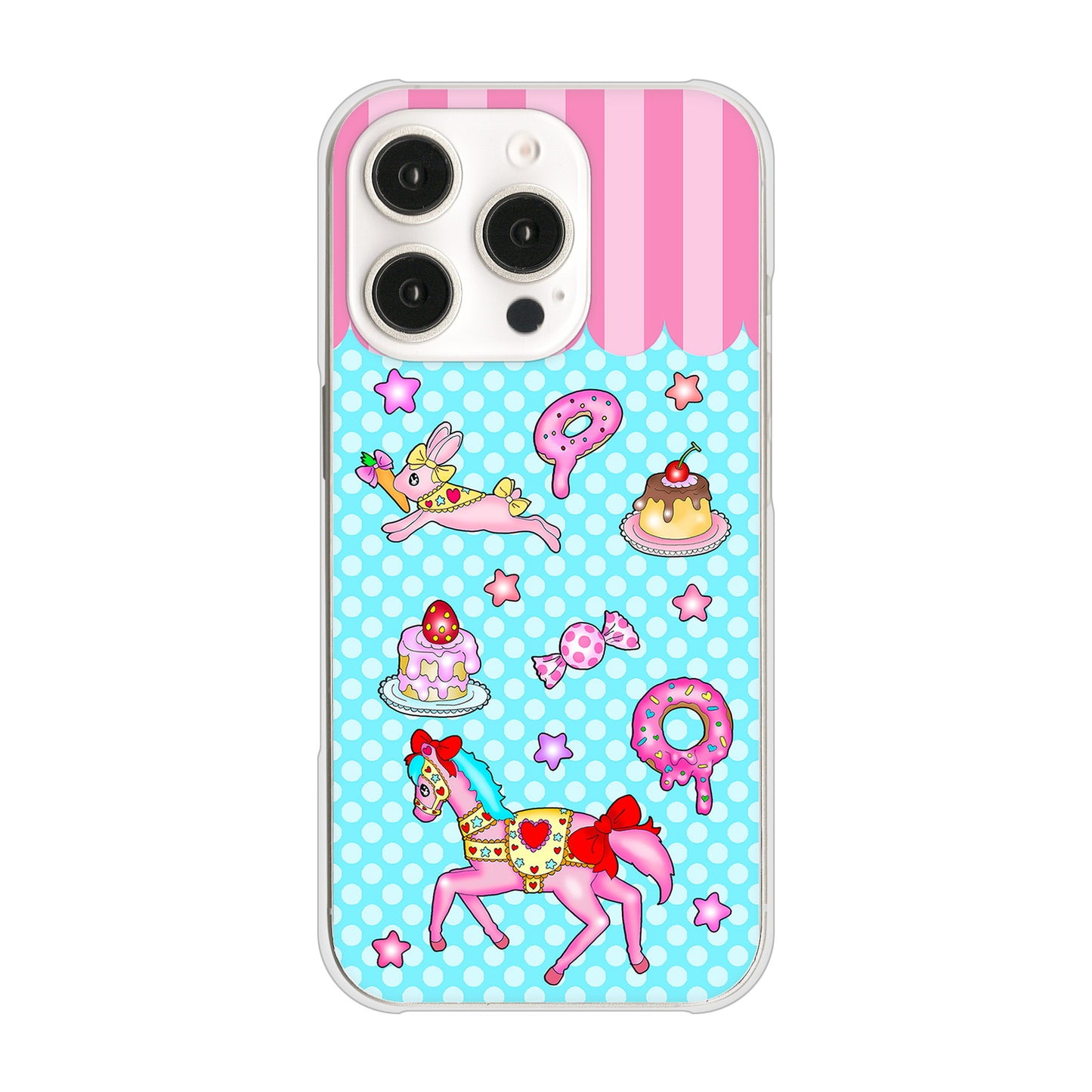 iPhone16 Pro 高画質仕上げ 背面印刷 ハードケースむかいあぐる メリーゴーランド