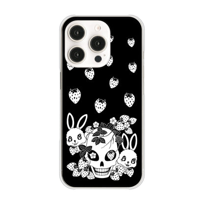 iPhone16 Pro 高画質仕上げ 背面印刷 ハードケースむかいあぐる 苺兎