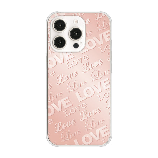 iPhone16 Pro 高画質仕上げ 背面印刷 ハードケースエンボス風LOVEリンク