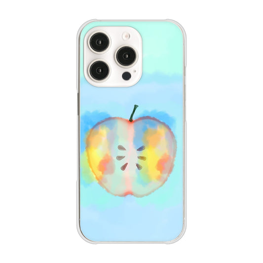 iPhone16 Pro 高画質仕上げ 背面印刷 ハードケース 【YJ181 りんご 水彩181】