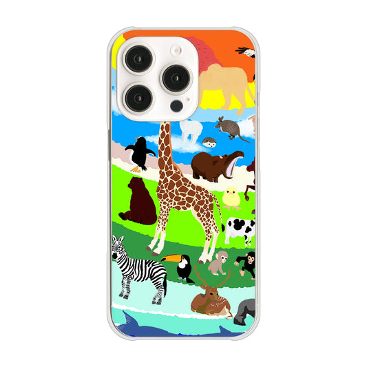 iPhone16 Pro 高画質仕上げ 背面印刷 ハードケース 【YJ201 アニマルプラネット】