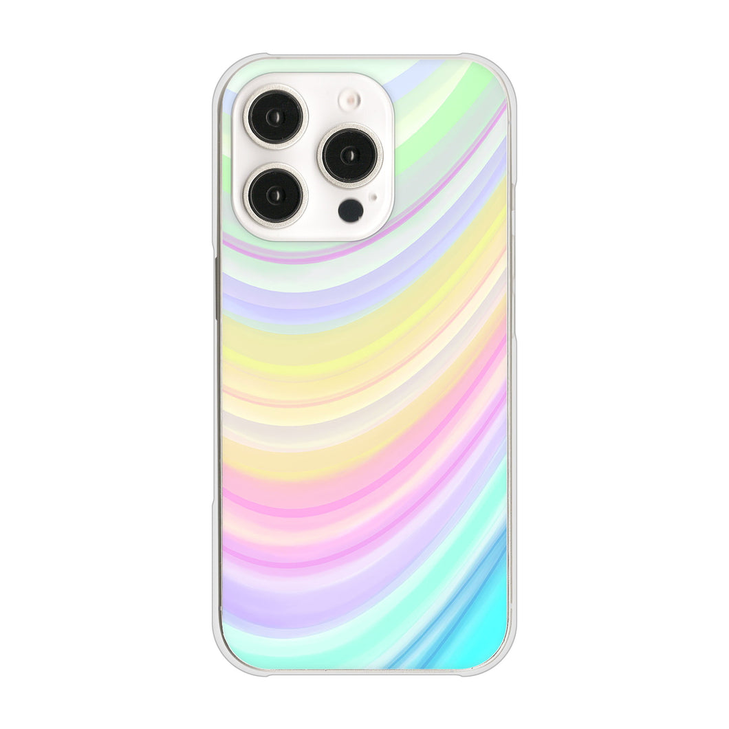 iPhone16 Pro 高画質仕上げ 背面印刷 ハードケースレインボー