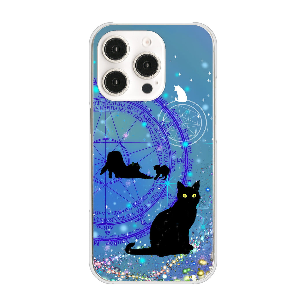 iPhone16 Pro 高画質仕上げ 背面印刷 ハードケース魔法陣猫