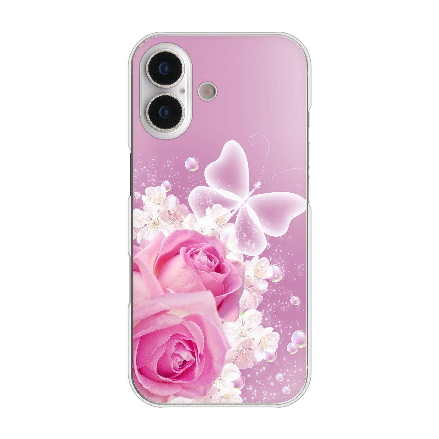 iPhone17 高画質仕上げ 背面印刷 ハードケースロマンチックなバラ