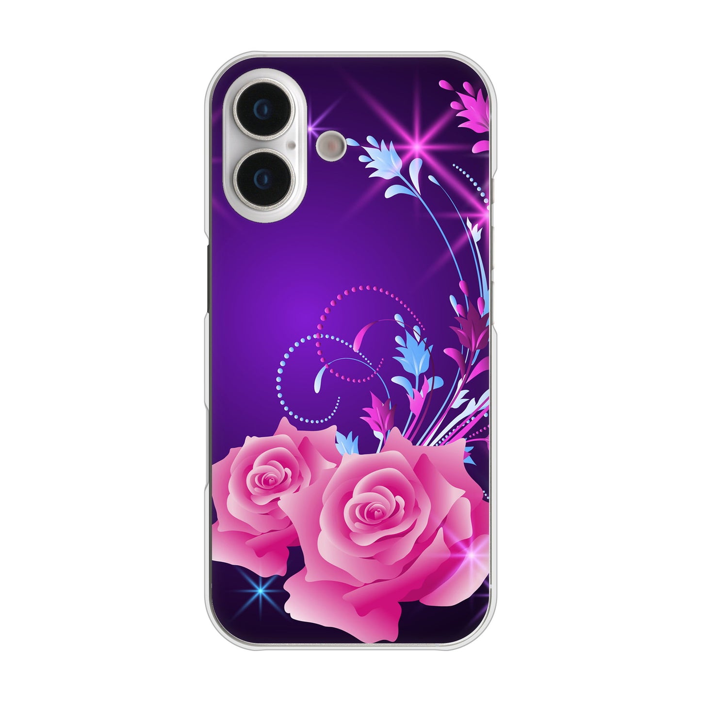 iPhone17 高画質仕上げ 背面印刷 ハードケースロマンチックなバラ